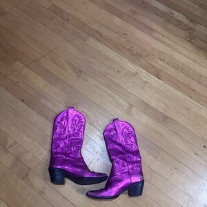 Jeffery campbell metallic pink boots size 9